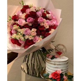 101 Pink & Red Roses