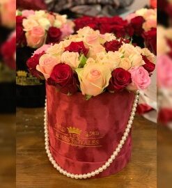 Pearl Glam Red Velvet Box