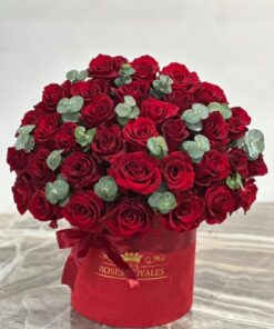 Velour Roses Rouges & Eucalyptus