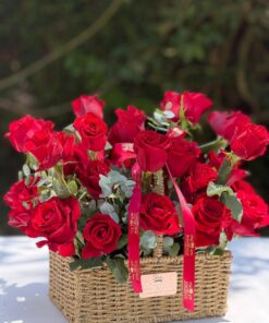 Panier de Roses Rouges