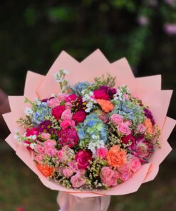 Hortensias et mix de fleurs